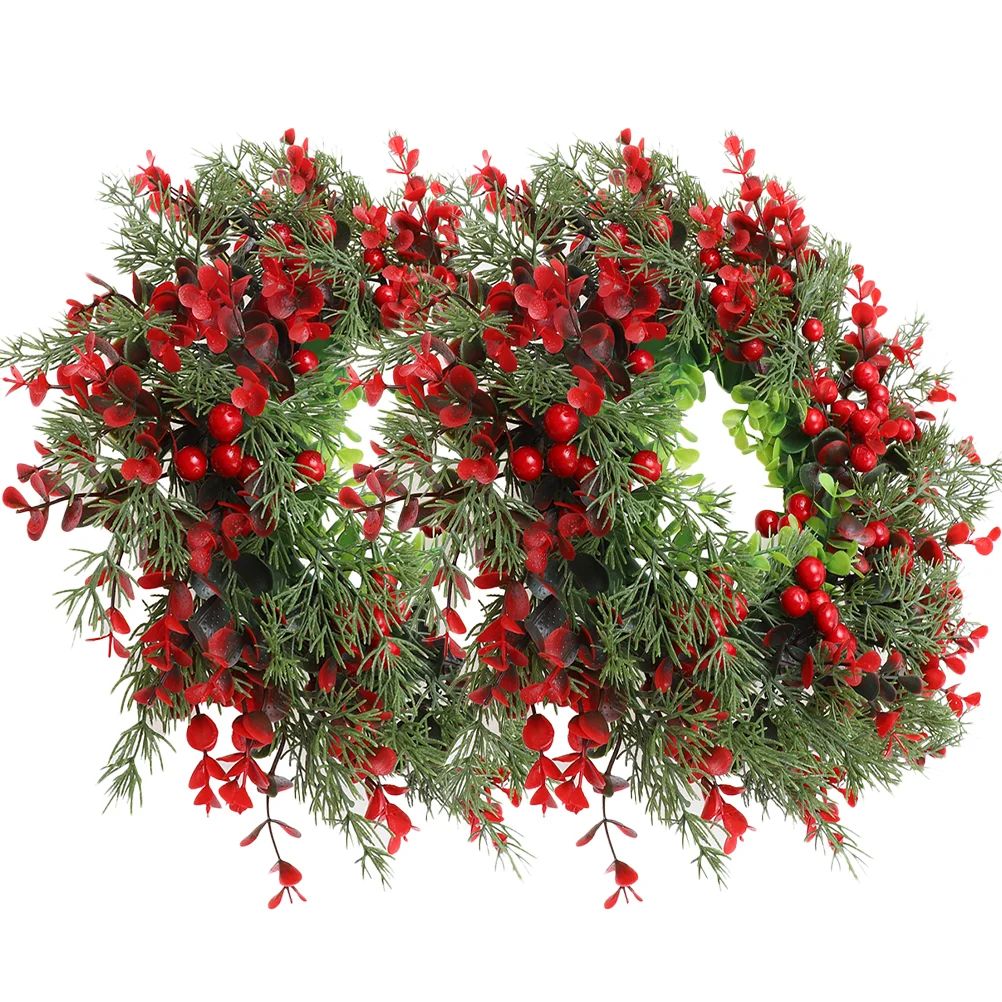 

Christmas Wreath Garland Artificial Wall Hanging Decoration Front Door Ornaments Flower Realistic Decorativewindows