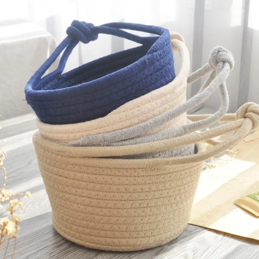 

Плетеная подвесная корзина, экономия пространства, водонепроницаемый Органайзер из хлопковой веревки для всякой всячины, технические кухо...