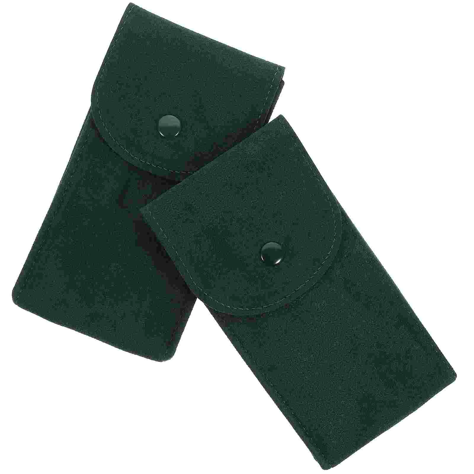 

2 Pcs Pearl Fleece Watch Bag Stand Display Box Beaded Flannelette Man