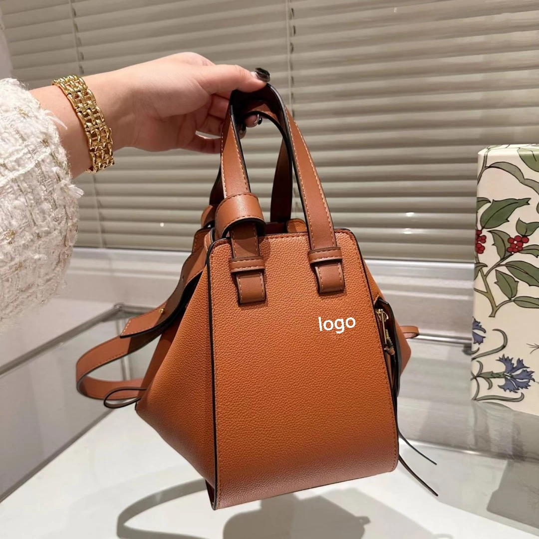 

LOE** Bag 2023 New Genuine Leather Litchi Pattern Hanger Premium Versatile One Shoulder Crossbody Handbag