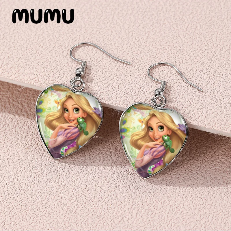 Новинка 2024 серьги-подвески в форме сердца Рапунцель украшения ручной работы