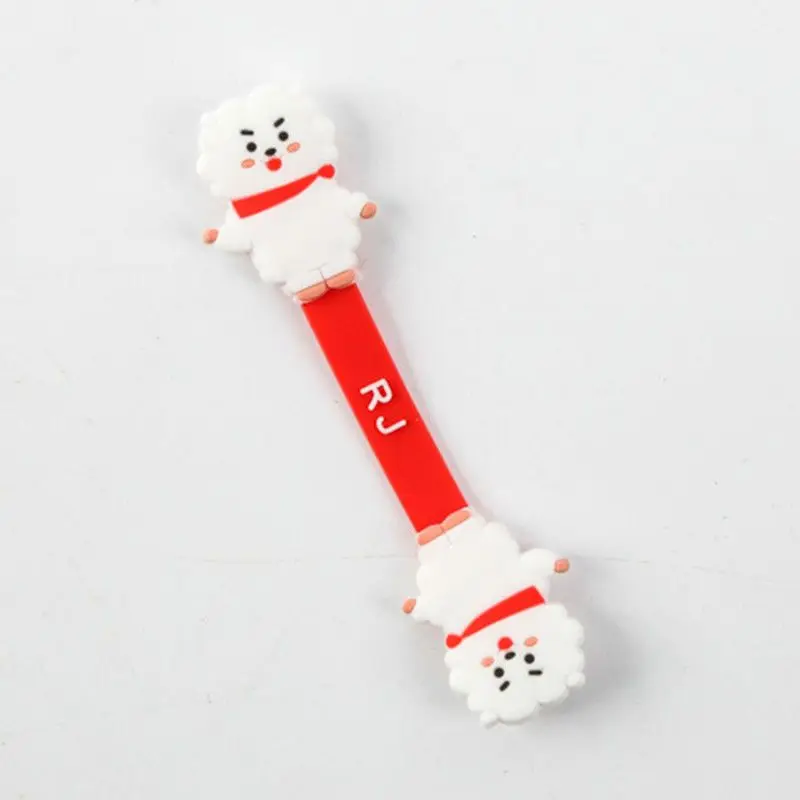 Line Friends Bt21 Anime Tata Chimmy Cooky Earphone Data Cable Storage Rope Convenient Earphone Winding Buckle Winding Device images - 6