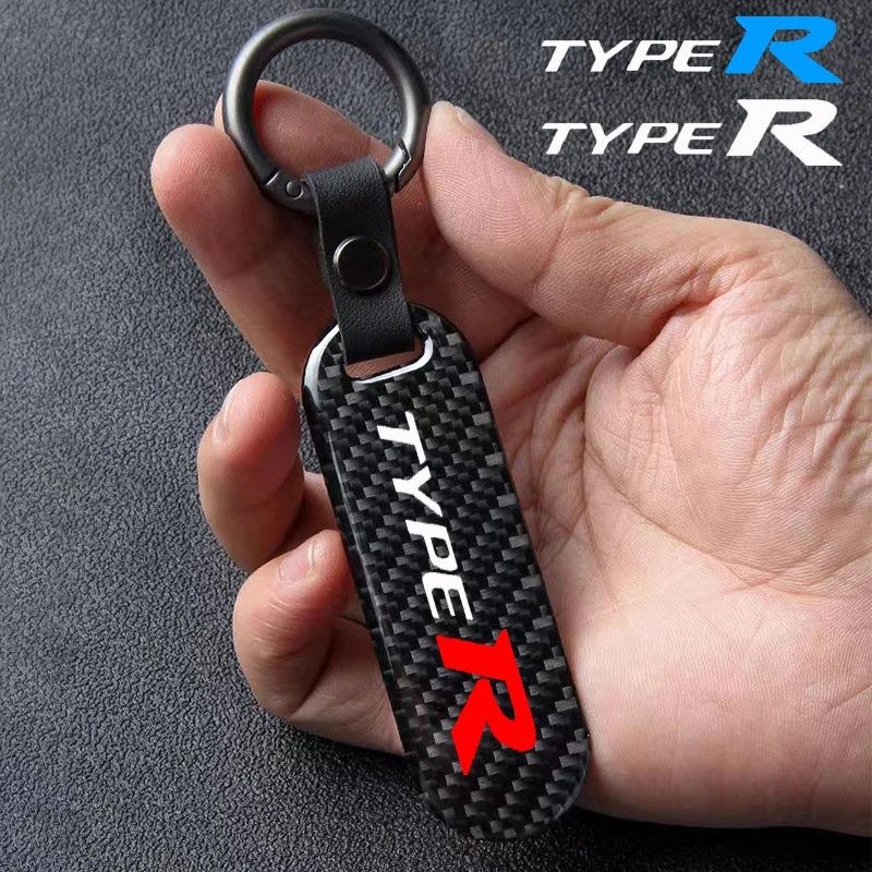 

For Honda typer civic 4d 10th gen 8th gen Carbon Fiber Custom Car Styling Emblem Car Key Holder