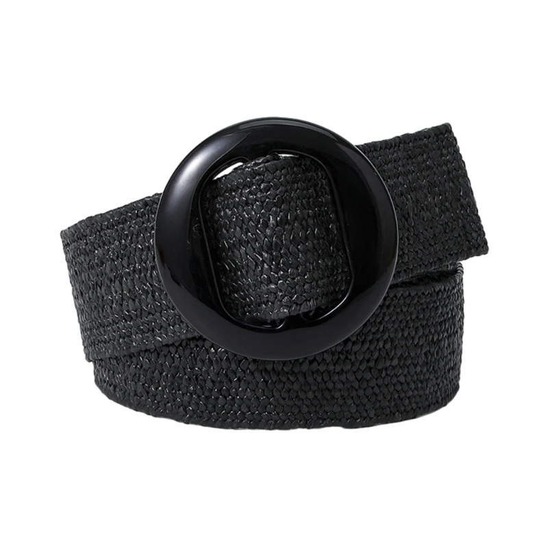 

Braided Women Belt Vintage Wide Bohemian Belts Designer Colorful Pin Buckle Decorative Women Pp-Straw Waist Belt DXAA