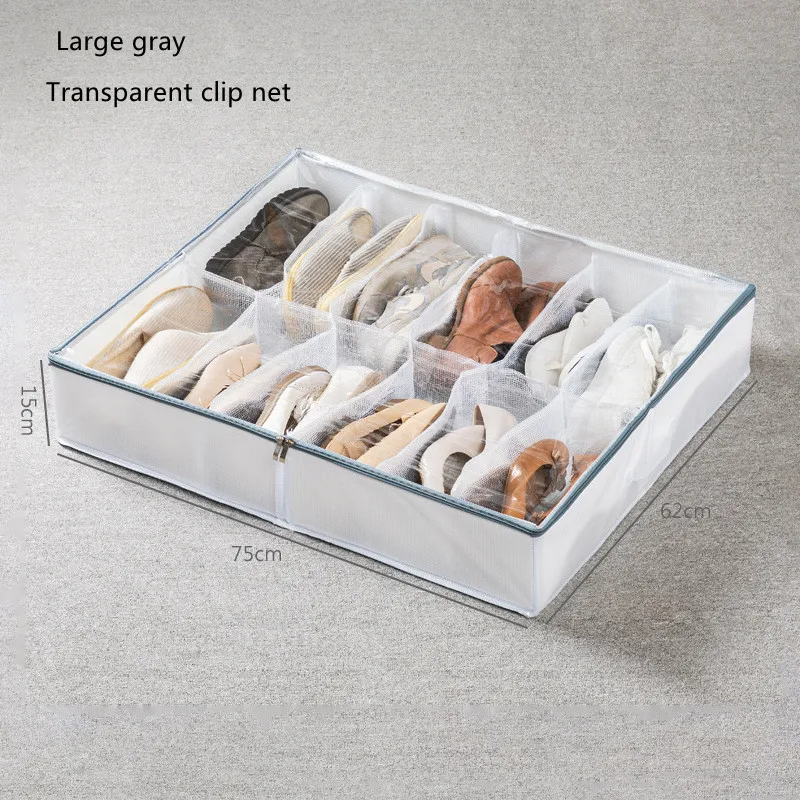 

Сетчатый органайзер для одежды, сумка, коробка для хранения обуви, прозрачный пыленепроницаемый складной органайзер для шкафа, ящика для ни...
