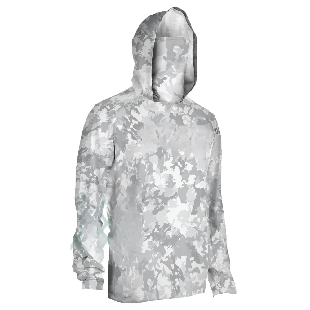 Мужская камуфляжная футболка с длинным рукавом капюшоном