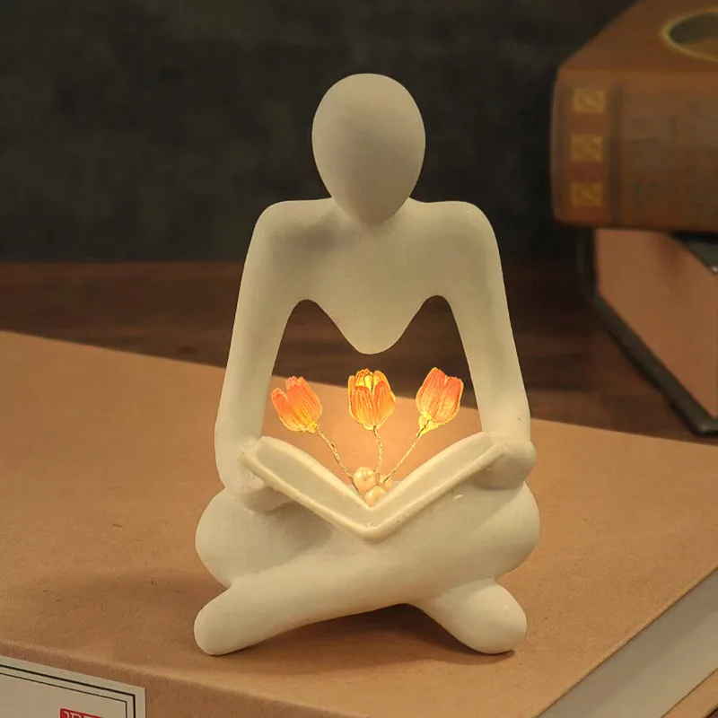 

INS Modern Art Advanced Sense Abstract Character Tulip Nightlight Decoration Creative Bedroom Decoration Home Love Birthday Gift