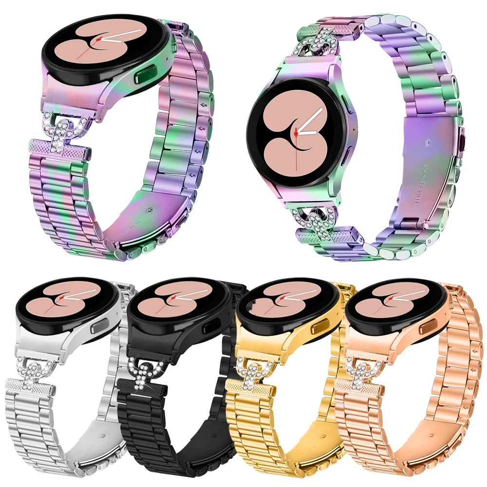 Фото Ремешок из нержавеющей стали для Samsung Galaxy Watch7 6 5 4 40 мм 44 мм 5pro Металлический браслет Galaxy Watch 4 6 Classic 47 43 42 46 мм Ремешок №1