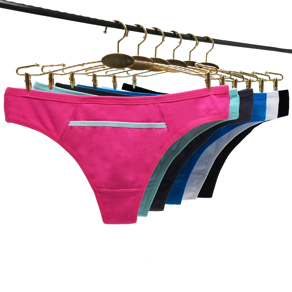 

6 шт./упаковка, женские хлопковые трусики-танга