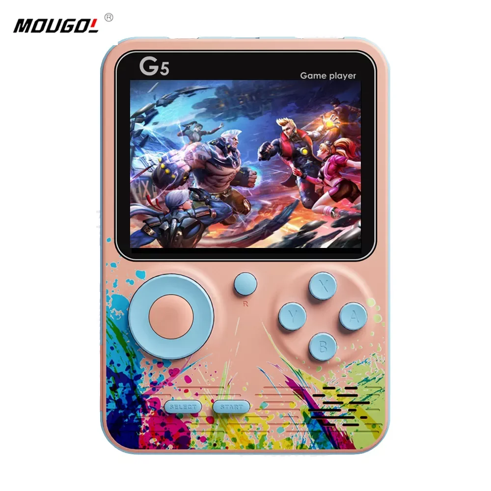 

Video Game Consoles 500 Retro Games in 1 AV Out Two Player Gamepads Rechargeable Battery Portable Game Players for Kids Gift