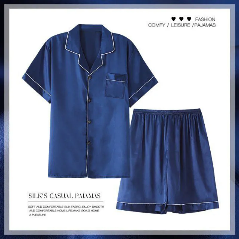 OnMelo Silk Pajamas Women's Spring And Summer Short-sleeved Shorts suit Thin Section ice silk satin ladies sexy home clothes lar