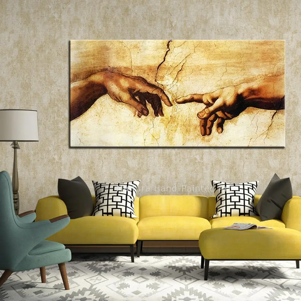 

Mintura Large Artwork Handpainted Find Love Holding Hands Abstract Modern Oil Painting On Canvas Wall Art Picture For Home Decor