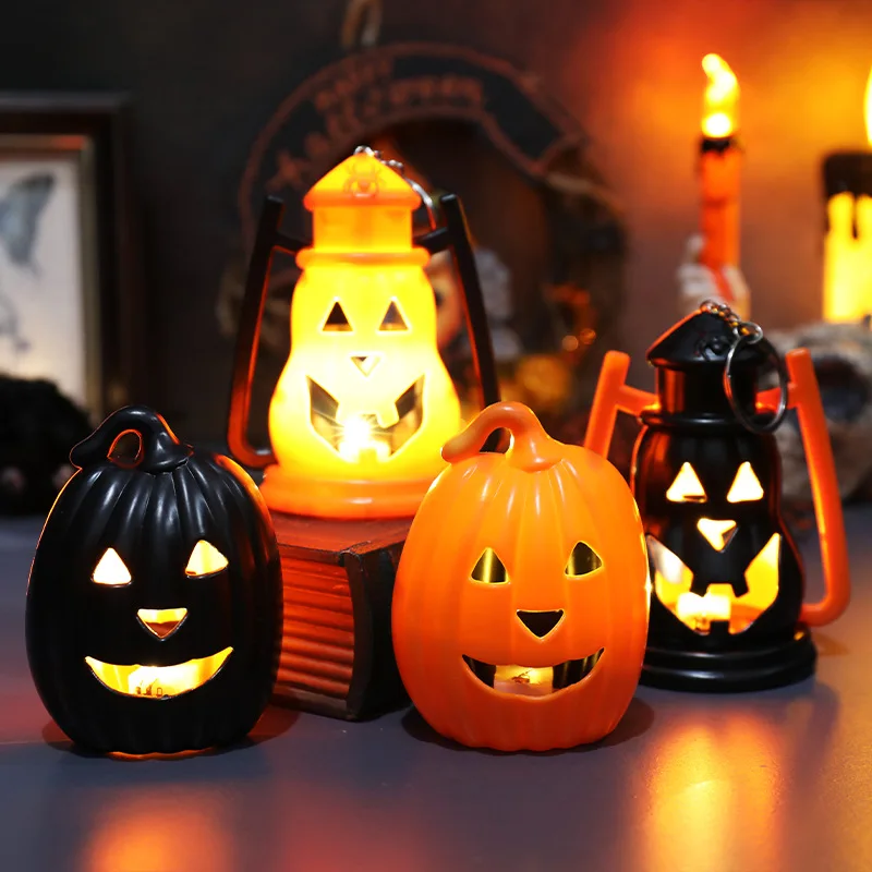 

Halloween LED Lights Horror Skull Ghost Holding Pumpkin Candle Lamp Holloween Party Decoration for Home Haunted House Ornaments