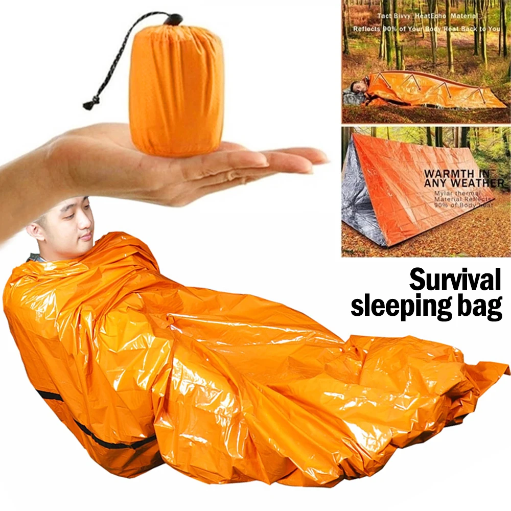 

Компактный Спальный Мешок Bivy Sack, черный переносной водонепроницаемый многоразовый спальный мешок из майлара, 2022