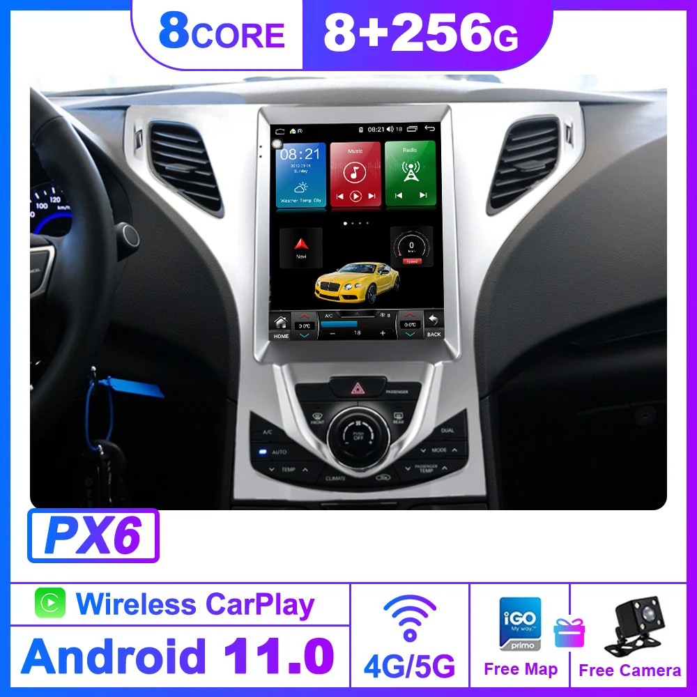 

For Hyundai Azera 2011 2012 Tesla Screen Android 10.0 6G+128GB GPS Navigation Headunit Multimedia Player Auto Stereo CARPLAY