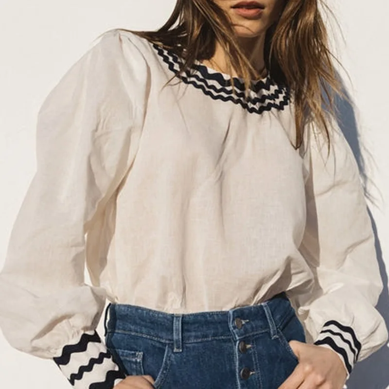 

Рубашка классная Женская с длинным рукавом, универсальная блузка из хлопка, белый свободный крой, силуэт, весна-лето