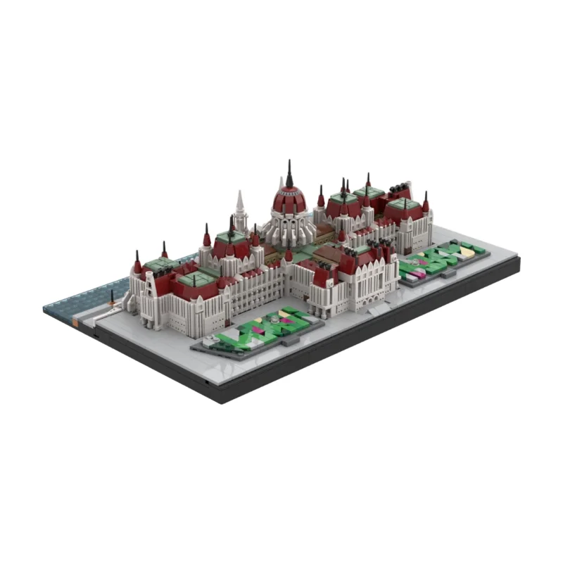 Фото Конструктор MOC: Здание Венгерского парламента, модель достопримечательности Будапешта, неоготическая архитектура, игрушка для самостоятельной сборки №1
