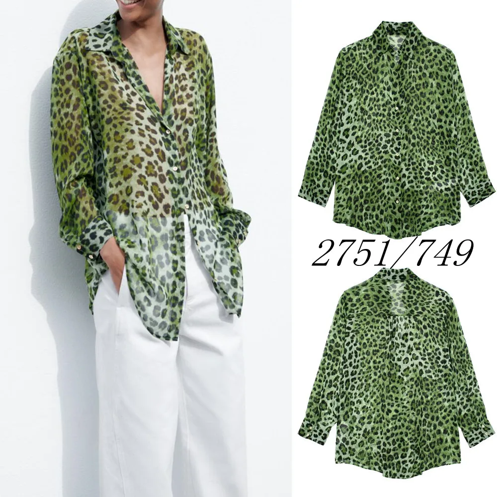 

Spring New Casual Shirt UNIZERA Women's Clothing Animal Print Lapel Long-sleeved Light Shirt Women 2751749