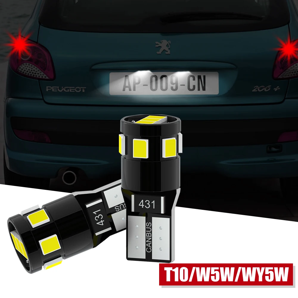 

2x Car T10 LED Bulb 2835 SMD 12V White 6500K W5W LED Signal Light Auto Interior Wedge Side Marker License Plate Lamp 5W5 194 168