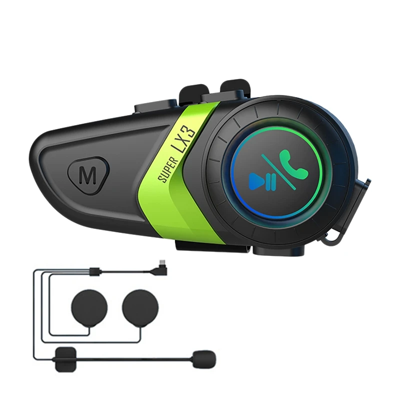 

Top Deals LX3 Helmet Bluetooth Headset 1200MAH Motorcycle BT5.0 Wireless Hands-Free Call Stereo Anti-Jamming Waterproof Headset