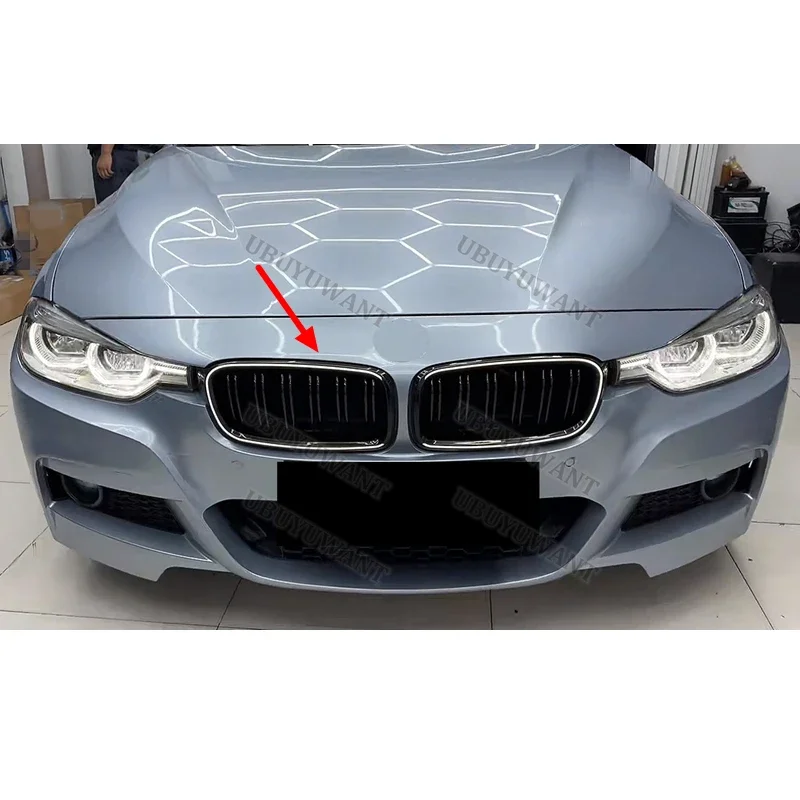 Фото Для BMW 3 серии 13-18 F30 F31 320i 330i 335i передняя решетка бампера решетка ABS сменные решетки светодиодная решетка №2