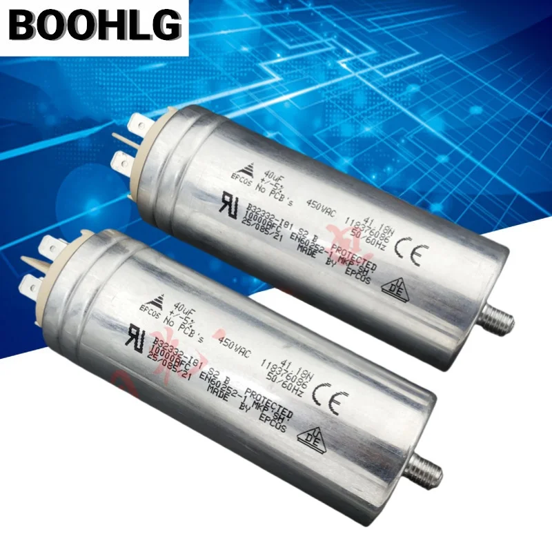 1 шт. EPCOS 40uF B32332 Рабочий конденсатор двигателя переменного тока Siemens 450 в