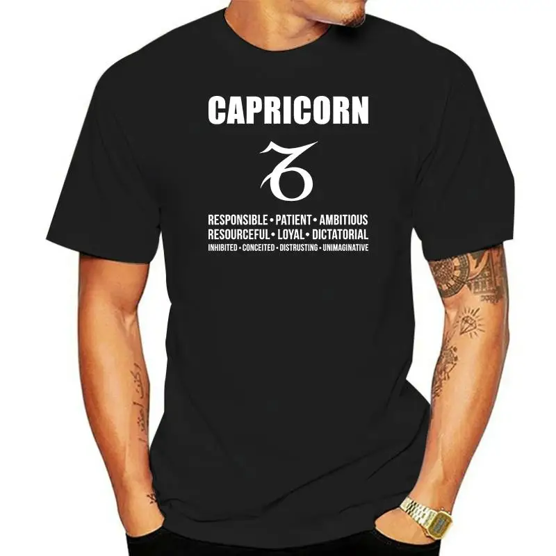 

Индивидуальная футболка Capricorn, Повседневная летняя стильная футболка с круглым вырезом, стандартная футболка с защитой от морщин