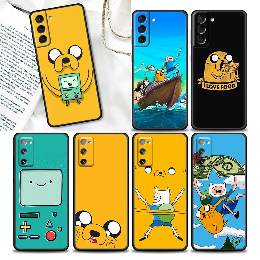 

Cartoon Adventure Time Finn Jake S22Ultra Phone Case For Samsung Galaxy S20 S21 FE S22 Ultra 5G S10 S9 S8 Plus Cases Black Cover