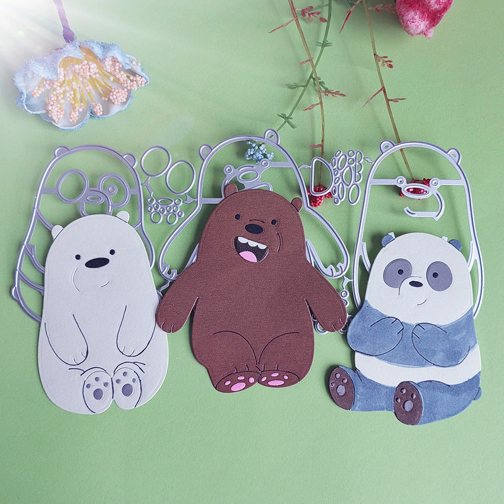 

Beautiful 3 bears die-cutting dies scrapbook decoration embossed photo album decoration card making DIY crafts