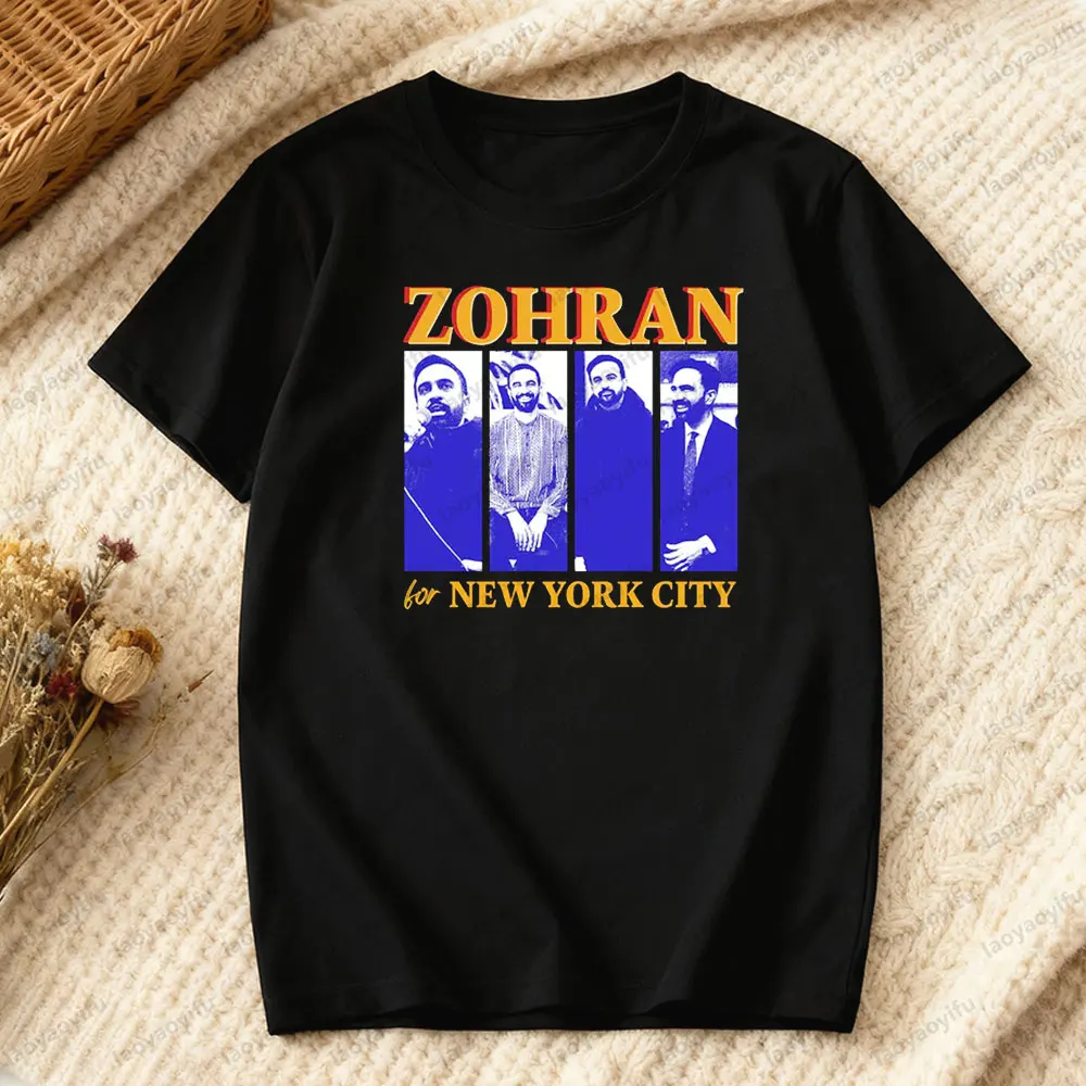 Фото Zohran Mamdani for New York City Рубашка Zohran for Mayor of New York Футболка Мужчины Женщины Унисекс Повседневная жизнь Уличная одежда Хлопковые топы №1