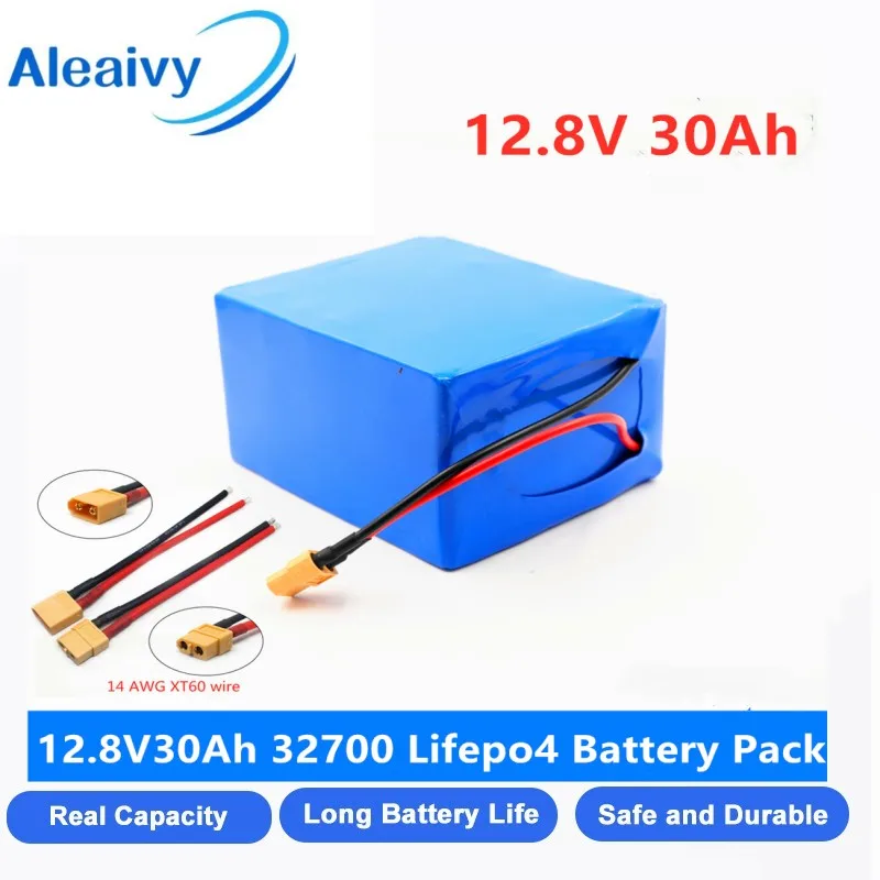 

Aleaivy 32700 Lifepo4 Battery Pack 4S3P 12.8V 30Ah with 4S 40A Balanced BMS for Electric Boat and Uninterrupted Power Supply 12V