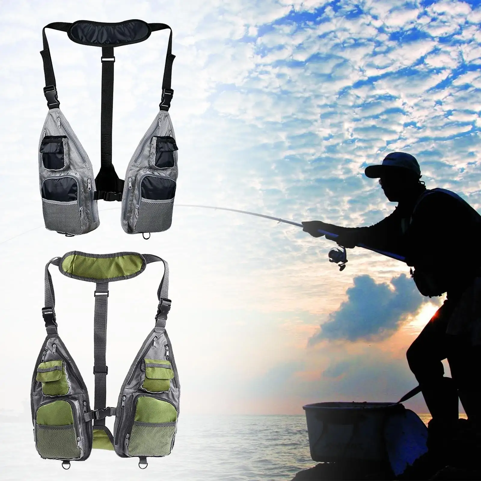 

Mesh Fishing Vest Fly Fishing Waistcoat Jacket for Hunting Travel Adults