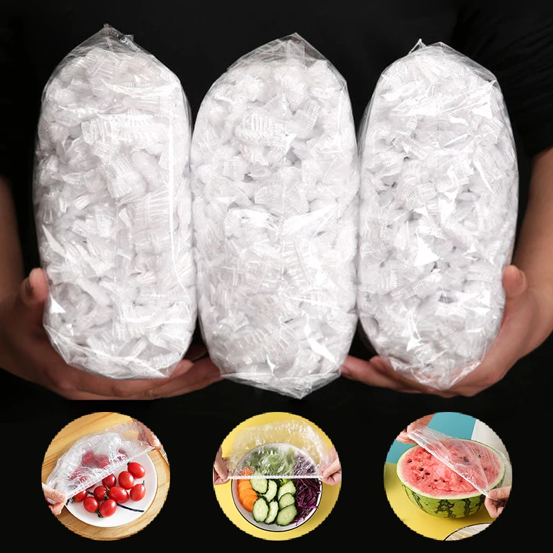 

Plastic Vegetable Food Storage Wrap Cover Grade Fruit Keeping 300pcs Elastic Bag Saran Food Bag Bag Fresh Disposable Kitchen