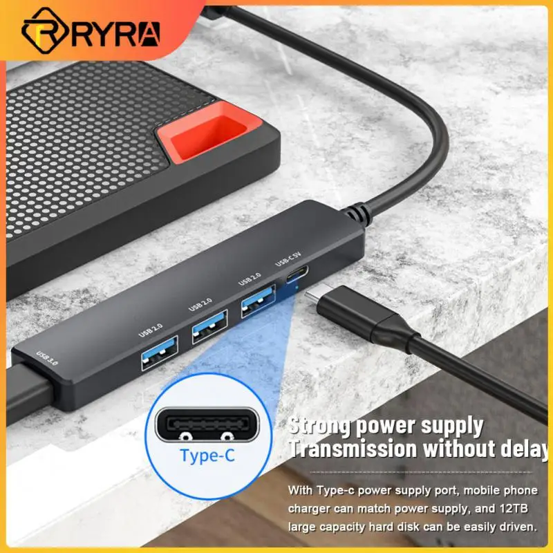 

USB-концентратор RYRA 3,0 Type-C 3,0, 5 портов, мультиразветвитель, адаптер OTG для Xiaomi, Lenovo, Macbook 13, 15 Air, компьютерные аксессуары для ПК