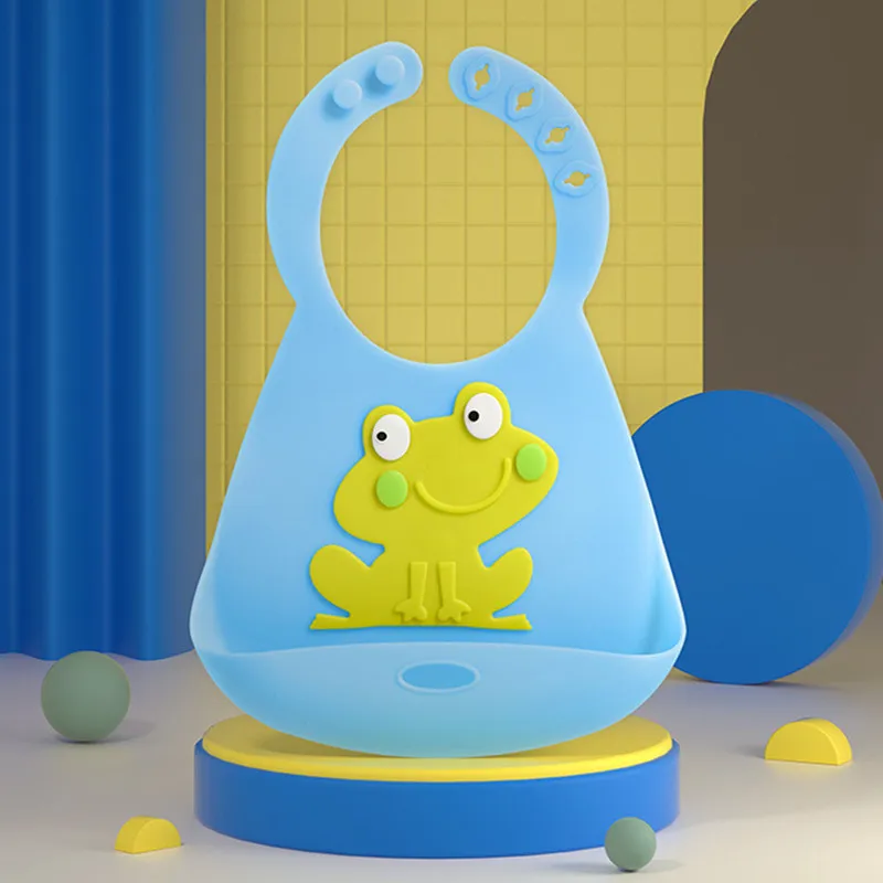 

Silicone Baby Meal Bib Three-dimensional Waterproof Adjustable Super Soft Meal Pocket Children's Large Saliva Pocket Wash-free