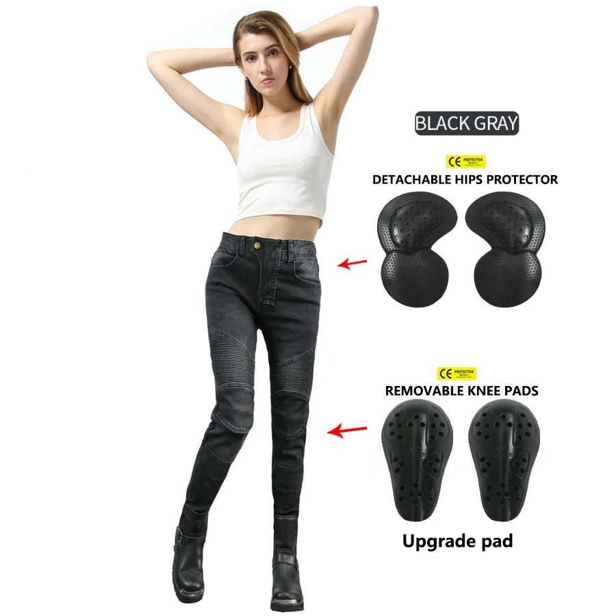 

2022 NEW Women Motorcycle Pants CE Protection Armor Elastic Material Legging Motocross Wearing Gear Four Seasons Racing Jeans