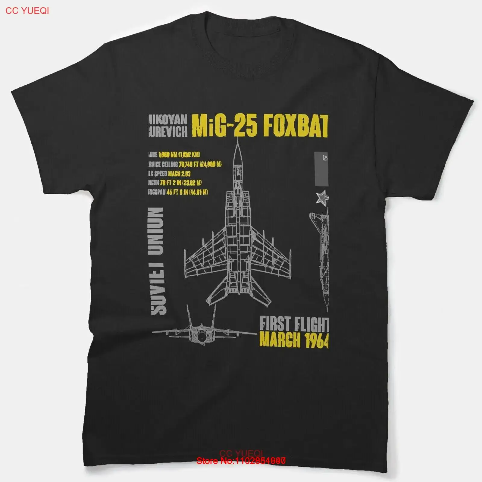 КЛАССИЧЕСКАЯ ФУТБОЛКА MIKOYAN-GUREVICH MIG-25 FOXBAT