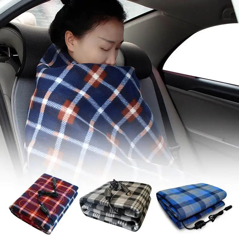 

Travel Heated Blanket Electric 12-Volt Portable Car Heated Outdoor Blanket Machine Washable Lighter Blanket for RV Truck Camping