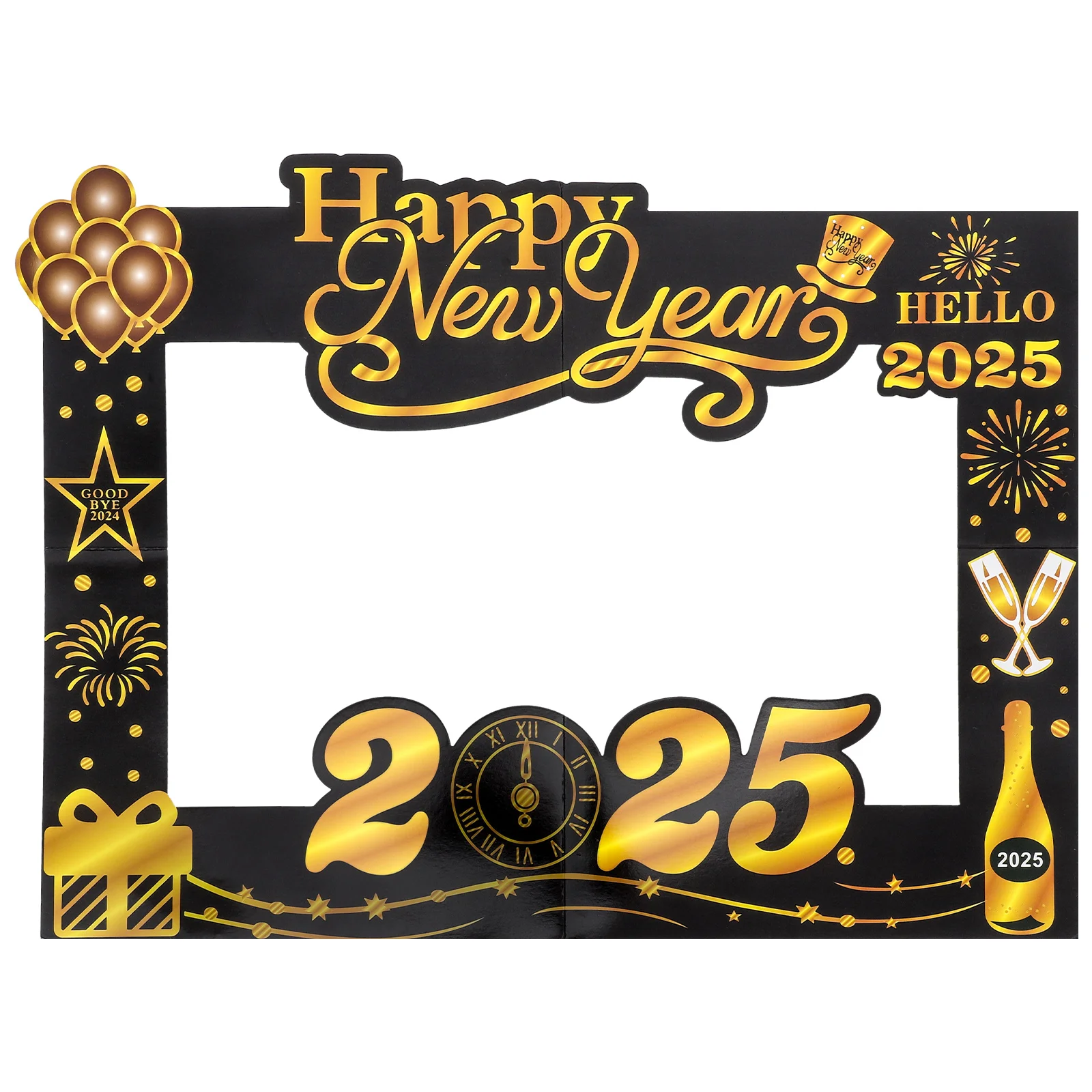 Черная золотая фоторамка новогодняя фотография реквизит для счастливой стены