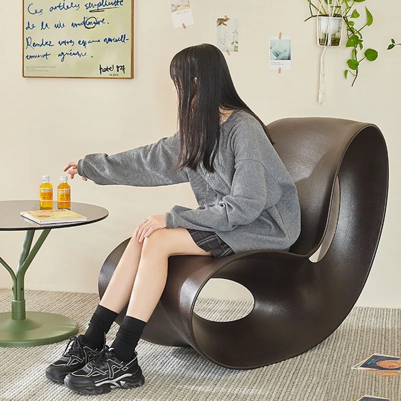 

Modern Sofas Recliner Light Luxury Rocking Chair For Leisure Living Room Furniture Balcony PE Plastic Home Design Single Chairs
