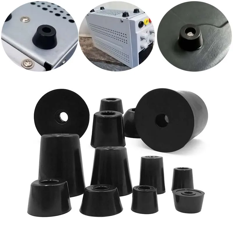 

4pcs Black Anti Slip Rubber Feet Chair Floor Protector Speaker Cabinet Bed Table Leg Cover Cabinet Bottom Pads Funiture Legs