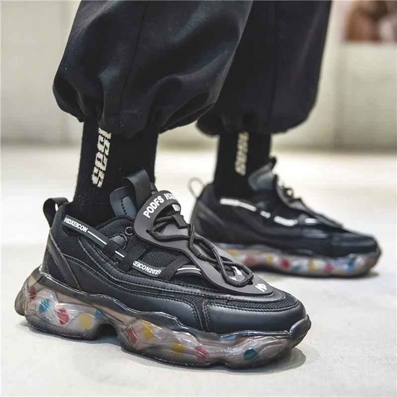 Men's Casual Shoes Fashion Male Running Shoes Black Sports and Leisure Lightweight Hard-wearing Spring 2022 New Men's Sneakers