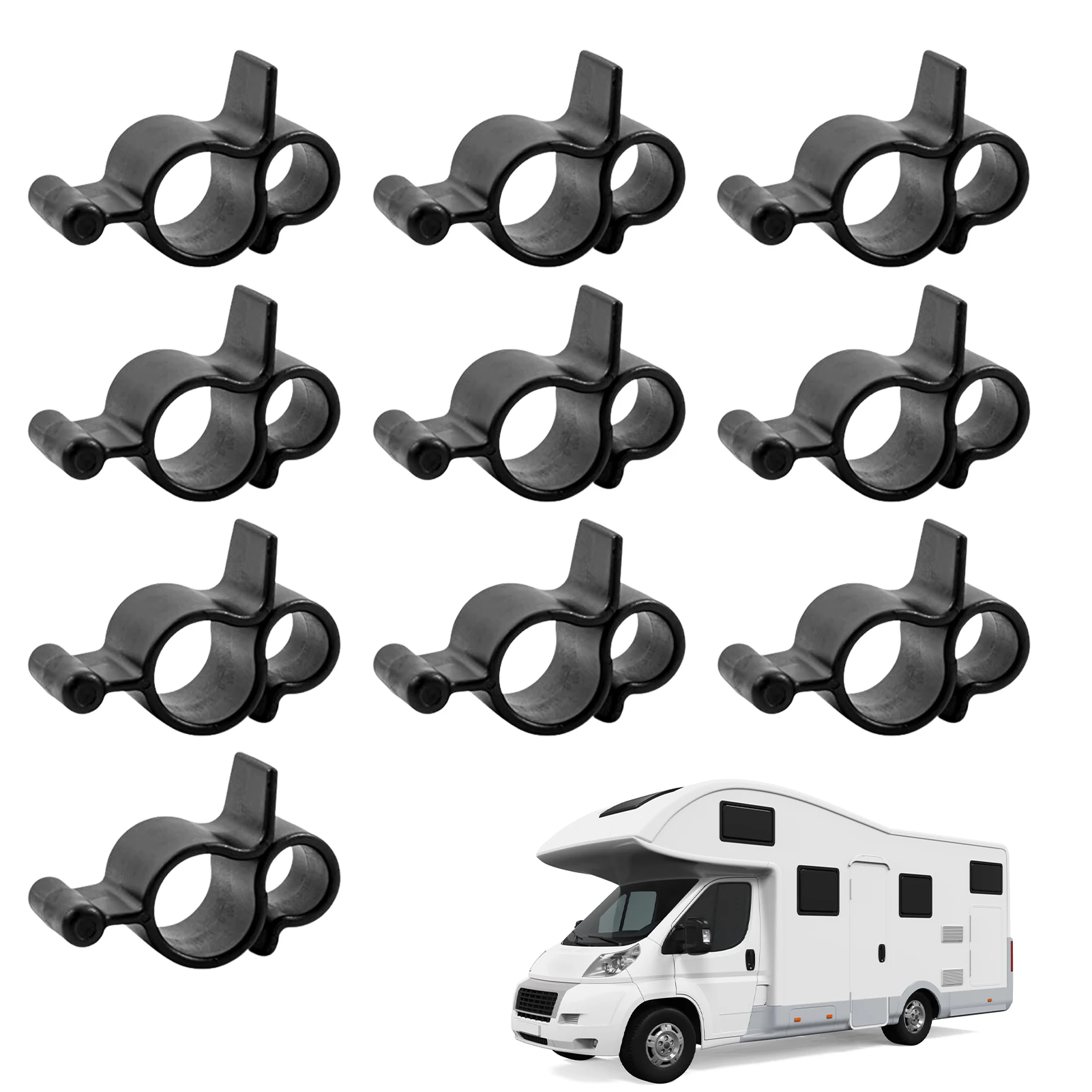 

10Pcs Awning Clip For Rope Lights Black RV Awning Hook Awning Rope Lights Clips Rope Light Belt Clip For Securing Outdoor String