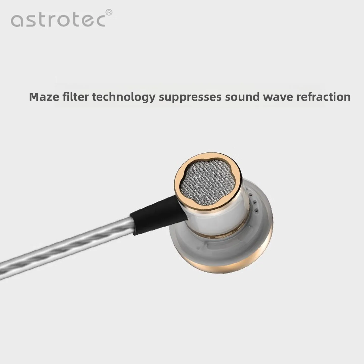 Фото Наушники Astrotec Lyra mini с 14-мм динамическим драйвером, плоской конструкцией, проводные, внутриканальные, для игр и музыки, IEM. №2