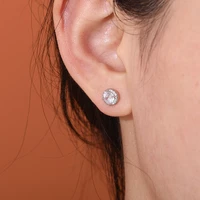 new trend flower four claw moissanite all match stud earrings