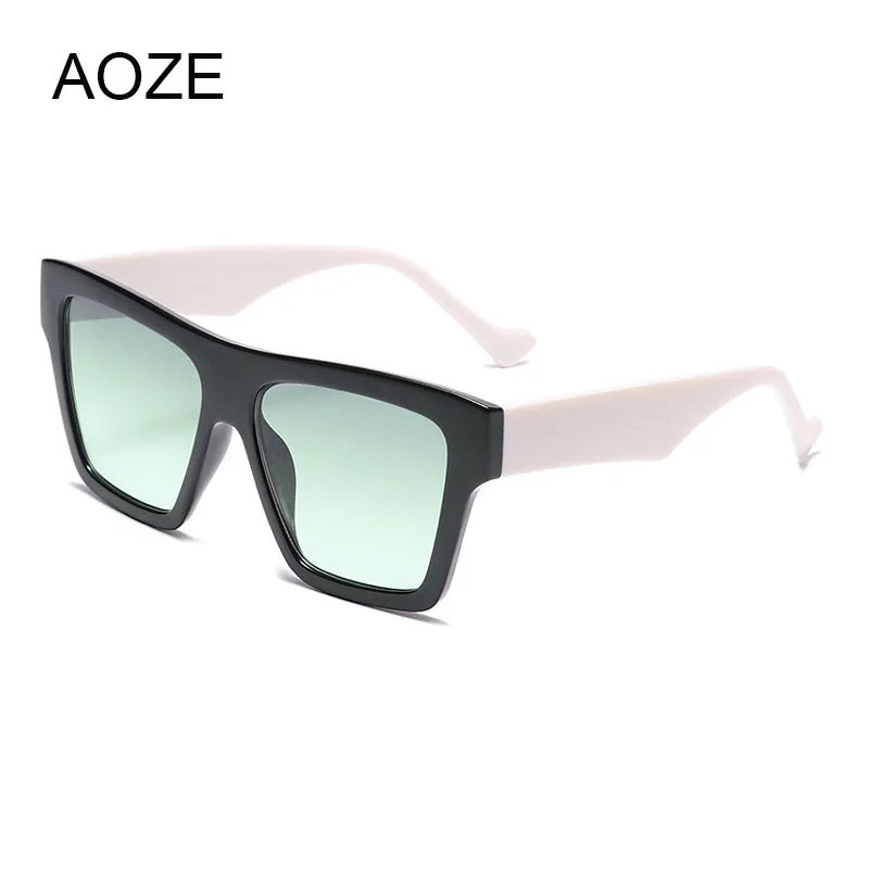 

AOZE 2022 модные крутые Квадратные Солнцезащитные очки двойного цвета для мужчин и женщин винтажные классические брендовые дизайнерские солнц...