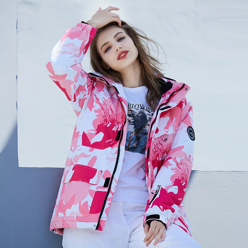 Новая женская зимняя Лыжная куртка теплая ветрозащитная водонепроницаемая для