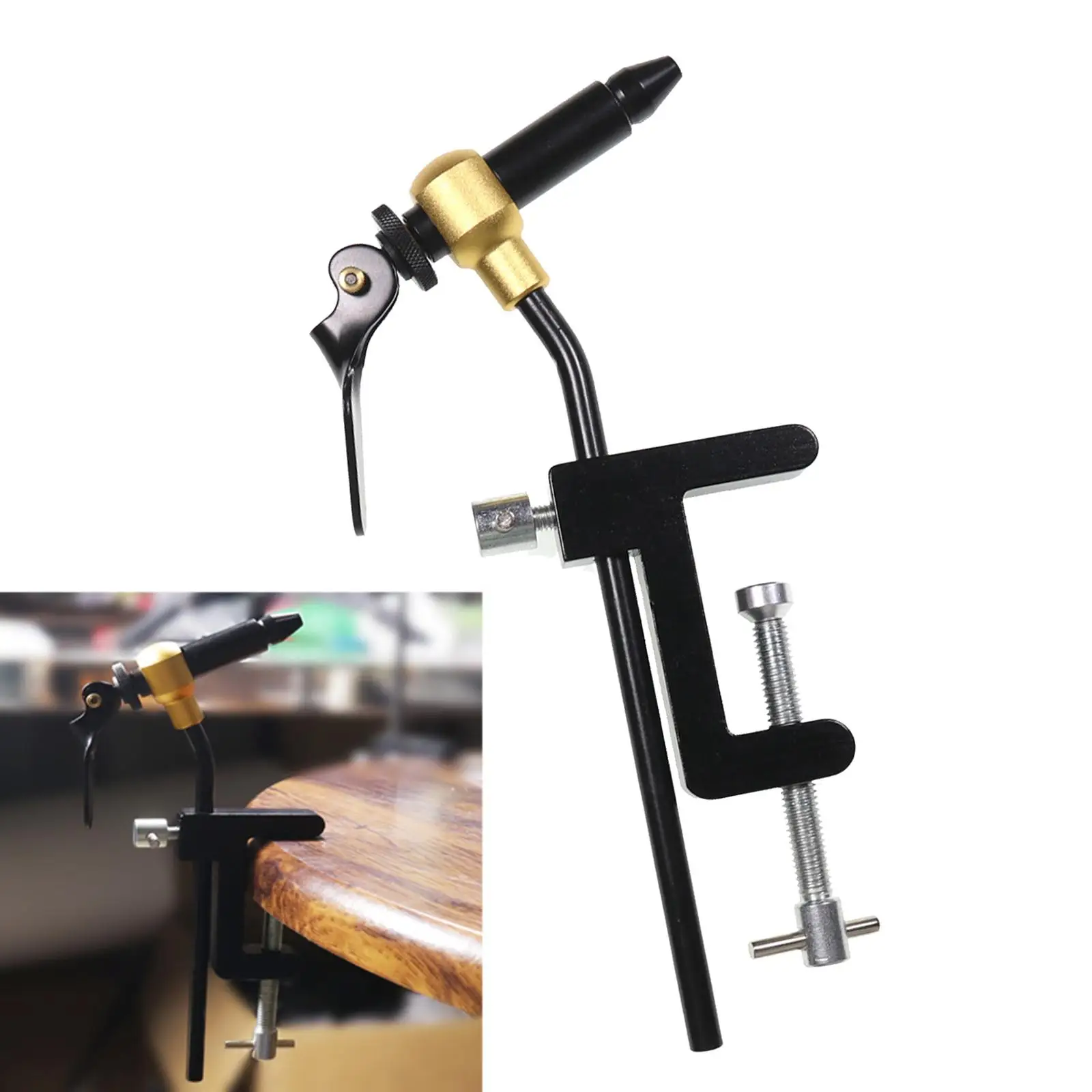 

Fly Tying Vise C Clamp Steel Hard Jaws 360 Rotating Table Vise of Fly Tying