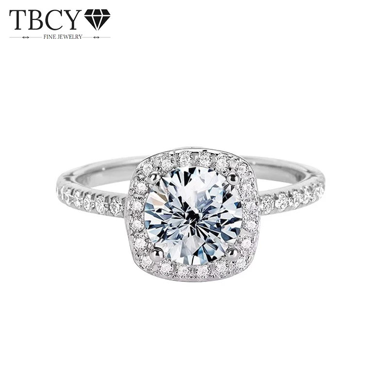 

TBCYD D Color 0.5/1/2/3CT Moissanite Wedding Rings For Women S925 Silver Round Brilliant Cut Diamond Finger Band Jewelry Gifts