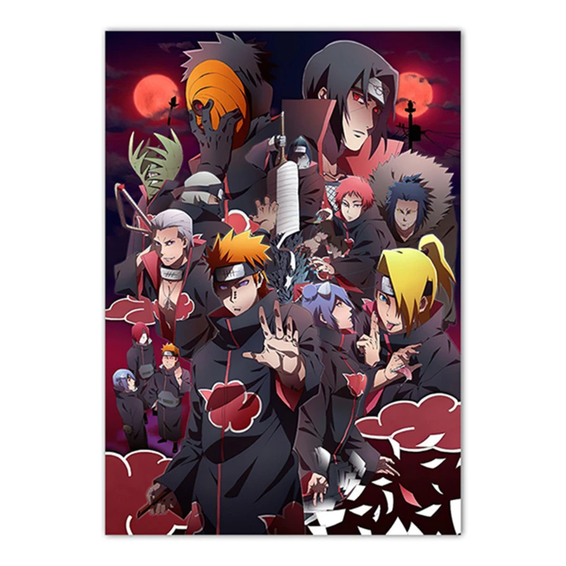 NARUTO Japanese Anime Uzumaki Naruto Poster Uchiha Sasuke Hatake Kakashi Decorative Wall Art Cute Wallpaper Children's ToysGifts images - 6